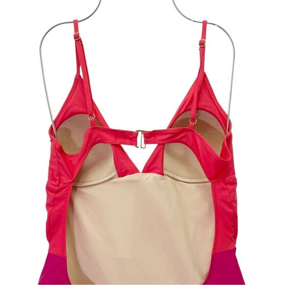 Summersalt The Wave One Piece Swimsuit Pink Red Size 10 Eco Fabric Colorblock - Picture 6 of 15
